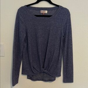 SO Purple Long Sleeve Tie Front Tee